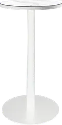 Sydney - Table cocktail rond (AVEC CADRE) - 24'' D x 40" H - Blanc & Marbre blanc