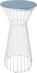 Soho - Table cocktail rond (AVEC CADRE) - 24'' D x 40" H - Blanc & Bleu baltique