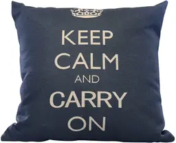 Coussin design - Keep calm carry on - Noir