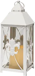 Fleur de Lys lanterne - 5" L x 5" l x 14" H - Blanc