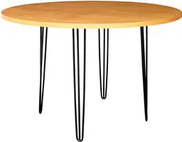 Oslo - Round banquet table - 60'' Dia x 40'' H - Matte black & Amber wood
