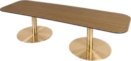 Sydney - Table à café - 72'' L x 24'' l x 16" H - Or & Bois brun