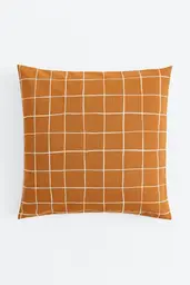 Coussin motif carreaux - 20'' x 20'' - Orange brûlé