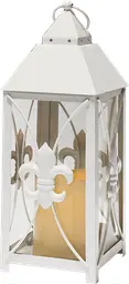 Fleur de Lys lanterne - 5" L x 5" l x 14" H - Blanc