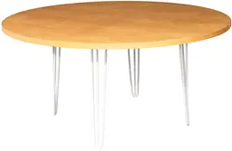 Oslo - Table banquet ronde - 60'' D x 30'' H - Blanc & Bois ambré