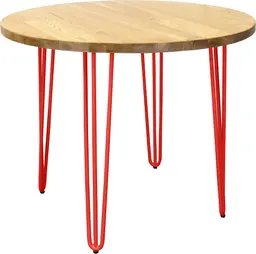 Oslo - Table bistro ronde - 36'' D x 30'' H - Rouge & Bois naturel