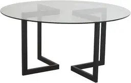 Victoria - Table banquet ronde - 60'' D x 30'' H - Noir mat - Verre