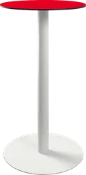 Sydney - Table cocktail rond - 24'' D x 40" H - Blanc & Rouge