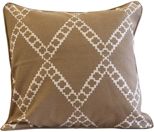 Coussin motif losanges - 20" L x 20" H - Beige Foncé