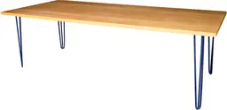 Oslo - Dinner table - 8' L x 42'' W x 30'' H - Blue & Amber wood