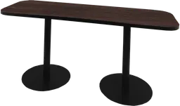 Sydney - Table commune (AVEC CADRE) - 72'' L x 24'' l x 30" H - Noir & Bois foncé