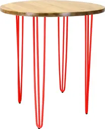 Oslo - Table bistro ronde - 36'' D x 40'' H - Rouge & Bois naturel