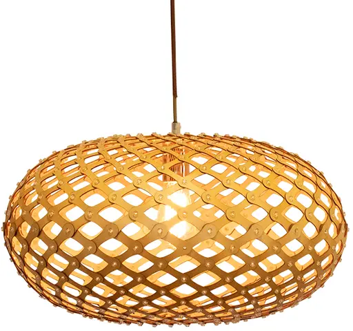 Palawan pendant lamp - Round - 20'' Dia - Wood