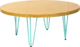 Oslo - Table à café ronde - 36'' D x 16'' H - Turquoise mat & Extérieur