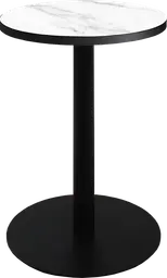 Sydney - Table cocktail rond (AVEC CADRE) - 24'' D x 30" H - Noir & Marbre blanc