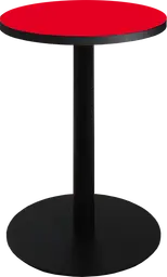 Sydney - Table cocktail rond (AVEC CADRE) - 24'' D x 30" H - Noir & Rouge