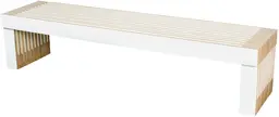 Scandinave bench - Long - White & Light brown