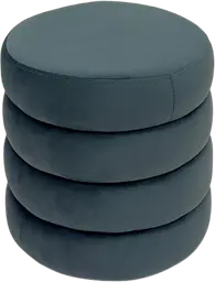 Stella pouf - Rond - Bleu de gris