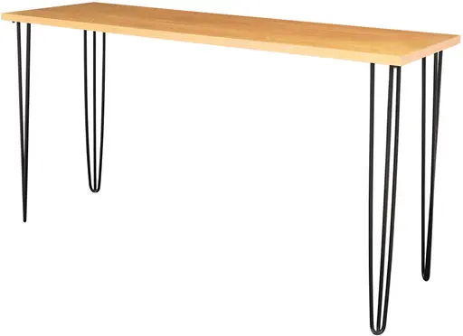 Oslo - Table commune - 72'' L x 24'' l x 40'' H - Noir mat & Bois naturel