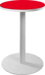 Sydney - Table cocktail rond (AVEC CADRE) - 24'' D x 30" H - Blanc & Rouge