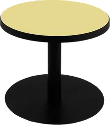 Sydney - Table à café rond (AVEC CADRE) - 24'' D x 16" H - Noir & Jaune meringue