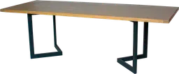 Victoria - Table banquet - 8' L x 38.5'' l x 30'' H - Noir mat - Bois sable