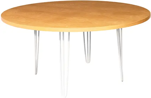 Oslo - Table banquet ronde - 60'' D x 30'' H - Blanc & Bois ambré