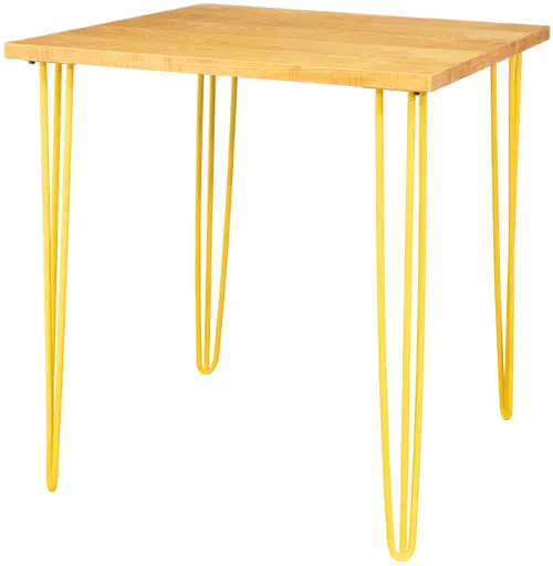 Oslo - Table bistro - 36'' L x 36'' l x 40'' H - Jaune & Bois naturel