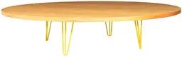 Oslo - Table banquet ronde - 70'' D x 16'' H - Jaune & Bois ambré