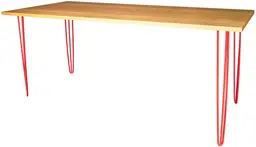 Oslo - Table à dîner - 8' L x 42'' l x 40'' H - Rouge & Bois ambré