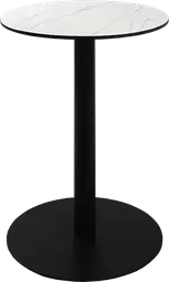 Sydney - Table cocktail rond - 24'' D x 30" H - Noir & Marbre blanc