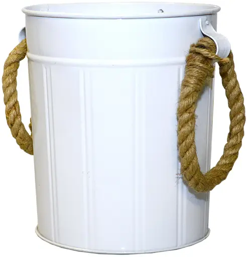 Bucket with ropes - White