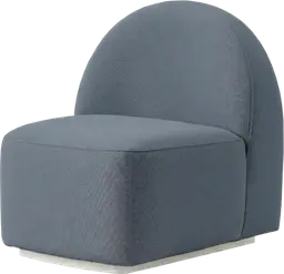Luna - Curved sofa - Mineral blue