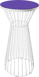 Soho - Table cocktail rond (AVEC CADRE) - 24'' D x 40" H - Blanc & Mauve