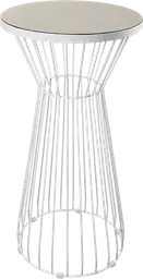 Soho - Table cocktail rond (AVEC CADRE) - 24'' D x 40" H - Blanc & Sable