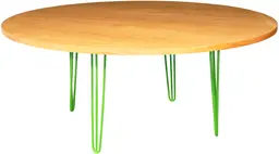 Oslo - Round banquet table - 70'' Dia x 30'' H - Green & Amber wood