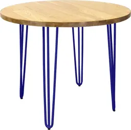 Oslo - Table bistro ronde - 36'' D x 30'' H - Bleu & Bois naturel