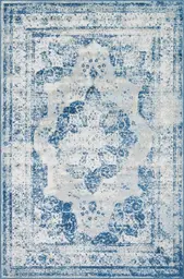 Oriental tapis - 6' L x 4' l - Bleu & Beige