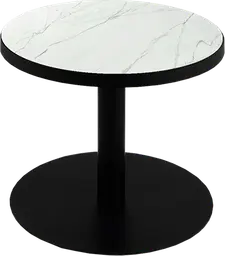 Sydney - Table à café rond (AVEC CADRE) - 24'' D x 16" H - Noir & Marbre blanc