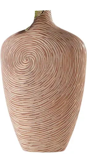 Gravure - Vase - 9.5'' L x 4'' l x 13.5'' H - Brun pâle