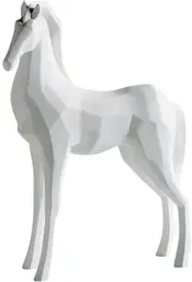 Geometric horse - White