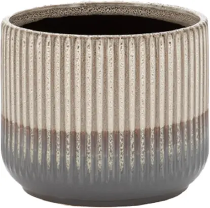 Aria - Cover pot - 6'' Dia x 5.25’’ H - Creme