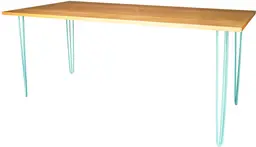 Oslo - Table à dîner - 8' L x 42'' l x 40'' H - Turquoise mat & Bois ambré