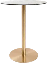 Sydney - Table bistro rond - 36'' D x 40" H - Or & Marbre blanc