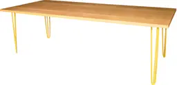 Oslo - Table à dîner - 8' L x 42'' l x 30'' H - Jaune & Bois ambré