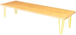 Oslo - Table à café - 72'' L x 24'' l x 16'' H - Jaune & Bois naturel