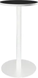 Sydney - Table cocktail rond (AVEC CADRE) - 24'' D x 40" H - Blanc & Noir