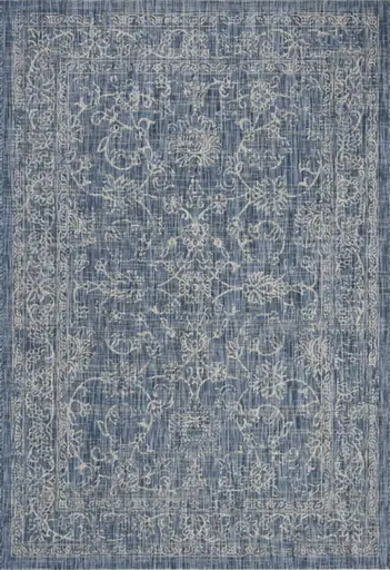 Bohème tapis - 9.5' L x 6.5' l - Bleu & Beige
