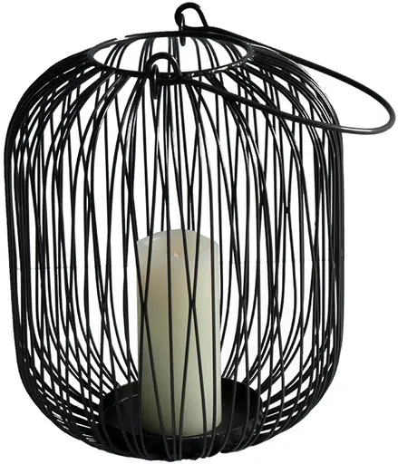 Natura lantern - 9.75’’ Dia x 11’’ H - Black