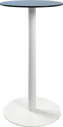 Sydney - Table cocktail rond - 24'' D x 40" H - Blanc & Bleu baltique